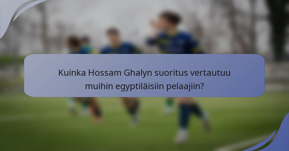 Kuinka Hossam Ghalyn suoritus vertautuu muihin egyptiläisiin pelaajiin?