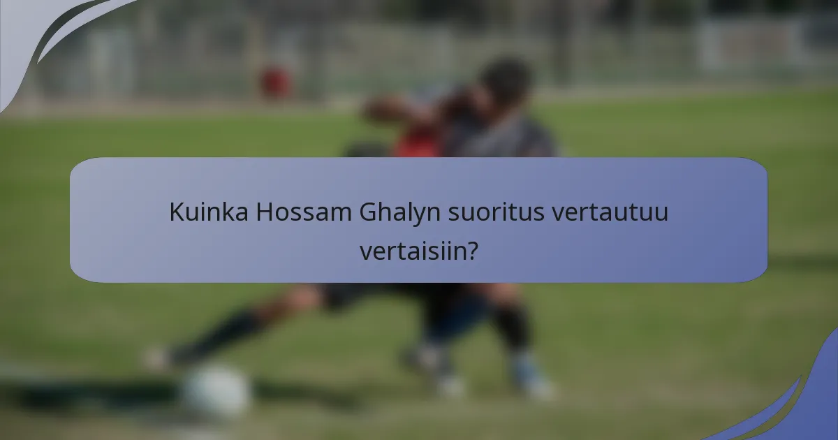 Kuinka Hossam Ghalyn suoritus vertautuu vertaisiin?