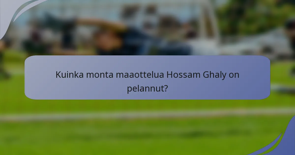 Kuinka monta maaottelua Hossam Ghaly on pelannut?