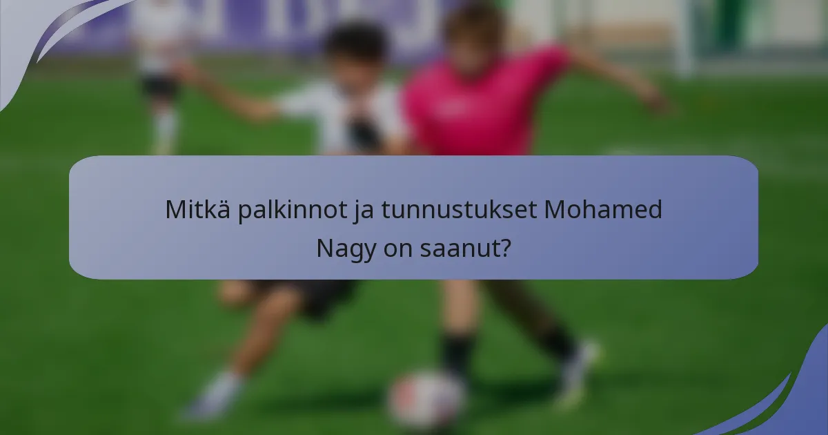Mitkä palkinnot ja tunnustukset Mohamed Nagy on saanut?